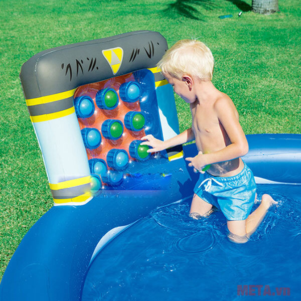 Bể phao liên hoàn cầu trượt lâu đài biển Bestway 53057