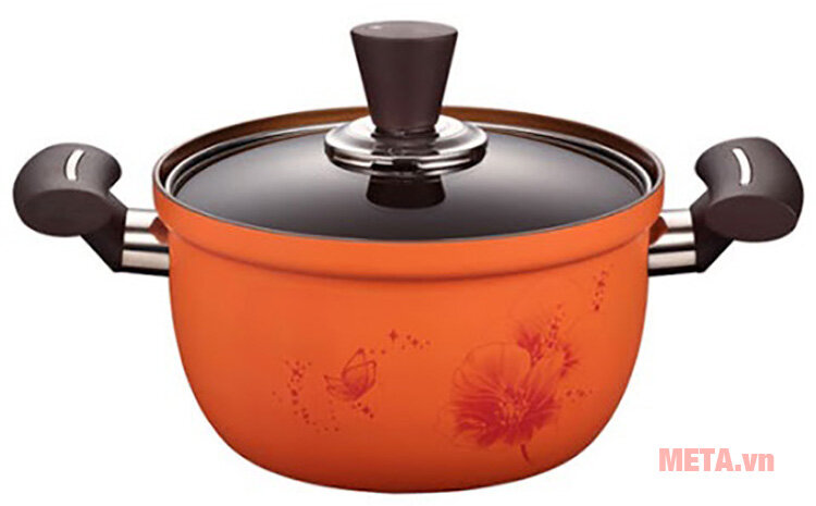 Bộ 5 nồi Ceramic PoongNyun FACPT (10 món - màu cam)