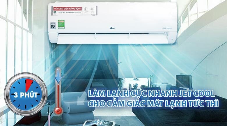 Điều hòa 1 chiều Inverter LG V13APH 12.000BTU Dual Cool