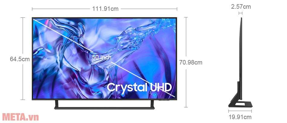Kích thước tivi Samsung 50 inch UA50DU8500KXXV Smart tivi Samsung Crystal UHD 4K 50 inch Smart tivi Samsung Crystal UHD 4K 50 inch UA50DU8500KXXV