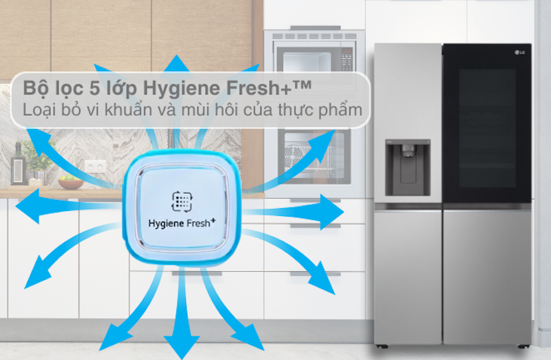 Tiện ích Tủ lạnh LG Inverter 635 lít Side By Side InstaView GR-G257SV (Ảnh:dienmayxanh).