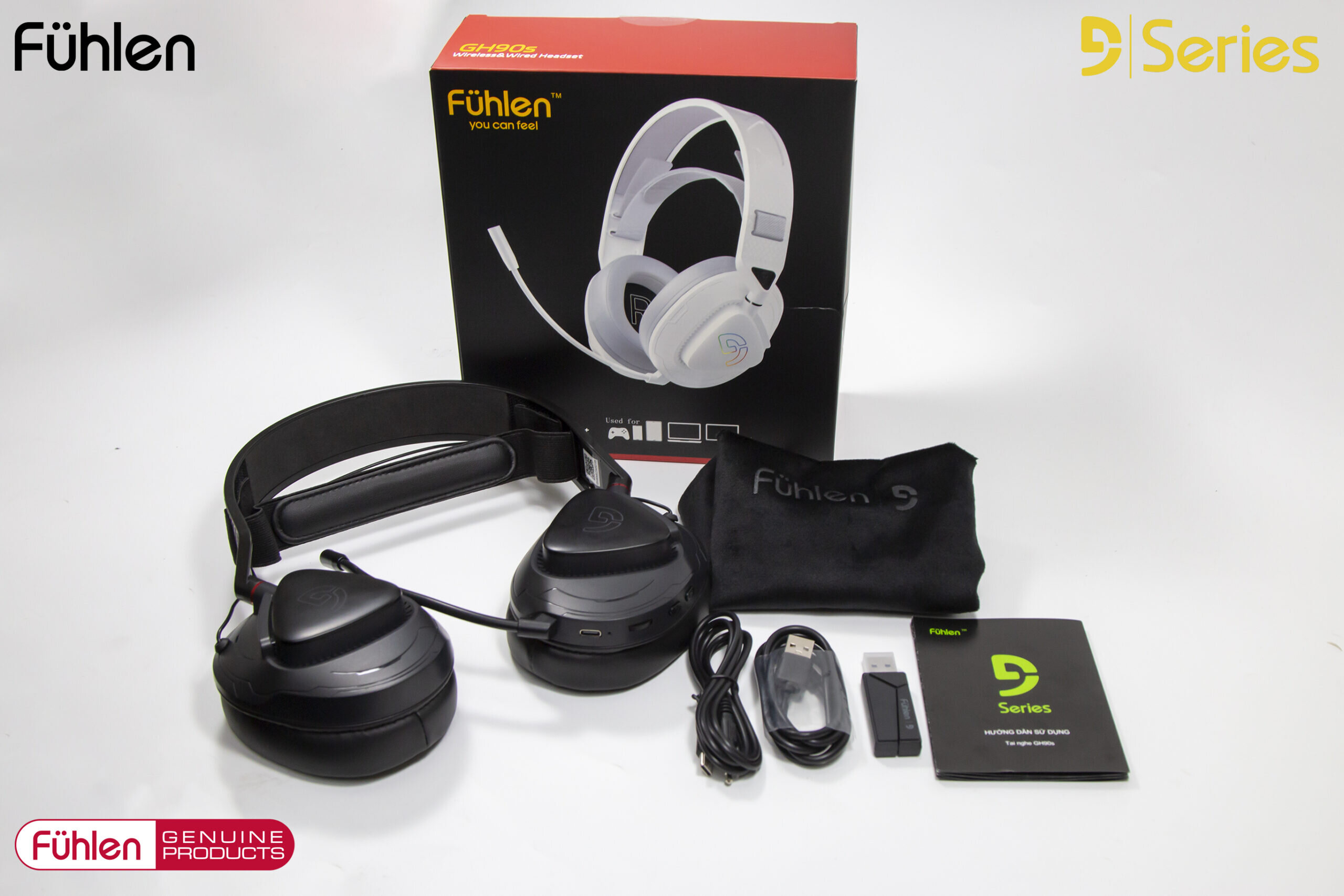 Tai nghe gaming không dây Fuhlen GH90S Black ảnh 3