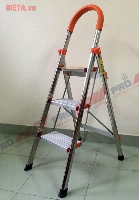 Thang inox bản to tay vịn Pro 3 bậc PRI-03 Thang inox bản to tay vịn Pro 3 bậc PRI-03