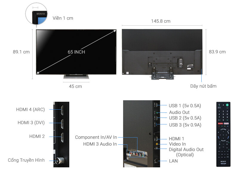 Android Tivi Sony 65 inch KD-65X9300D