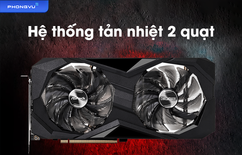 Card màn hình ASROCK RX 6600 XT | Tản nhiệt 2 quạt