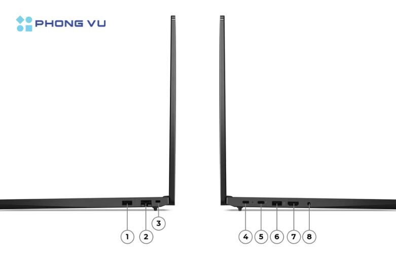 Các kết nối của Laptop Lenovo ThinkPad E16 Gen 2 - 21MA004JVN tương thích tốt với các thiết bị ngoại vi từ không dây đến có dây,  mang lại sự cho người sử dụng