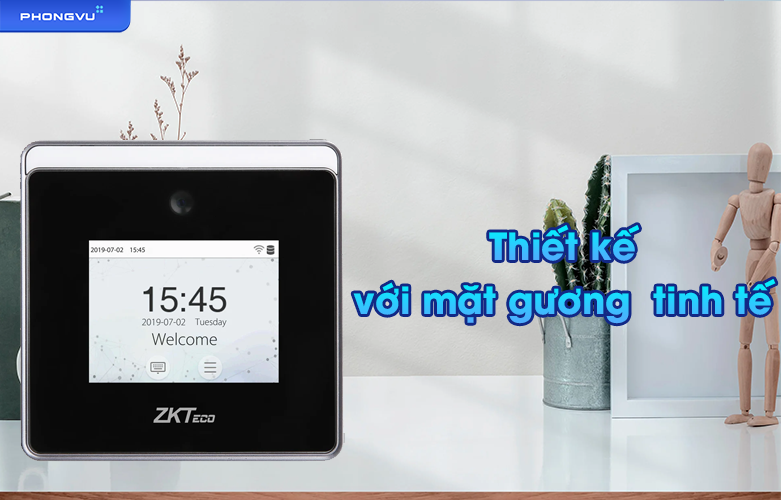 Máy chấm công nhận dạng khuôn mặt ZKTeco MiniTA | Thiết kế mặt gương tinh tế