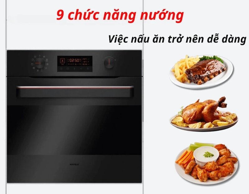 Lò nướng 65 lít Häfele HO-KT60A9 được tích hợp sẵn 8 chức năng nướng tự động
