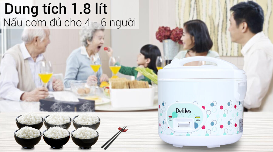 Nồi cơm điện Delites 1.8 lít NCG1801-02 Nồi cơm điện Delites 1.8 lít NCG1801-02