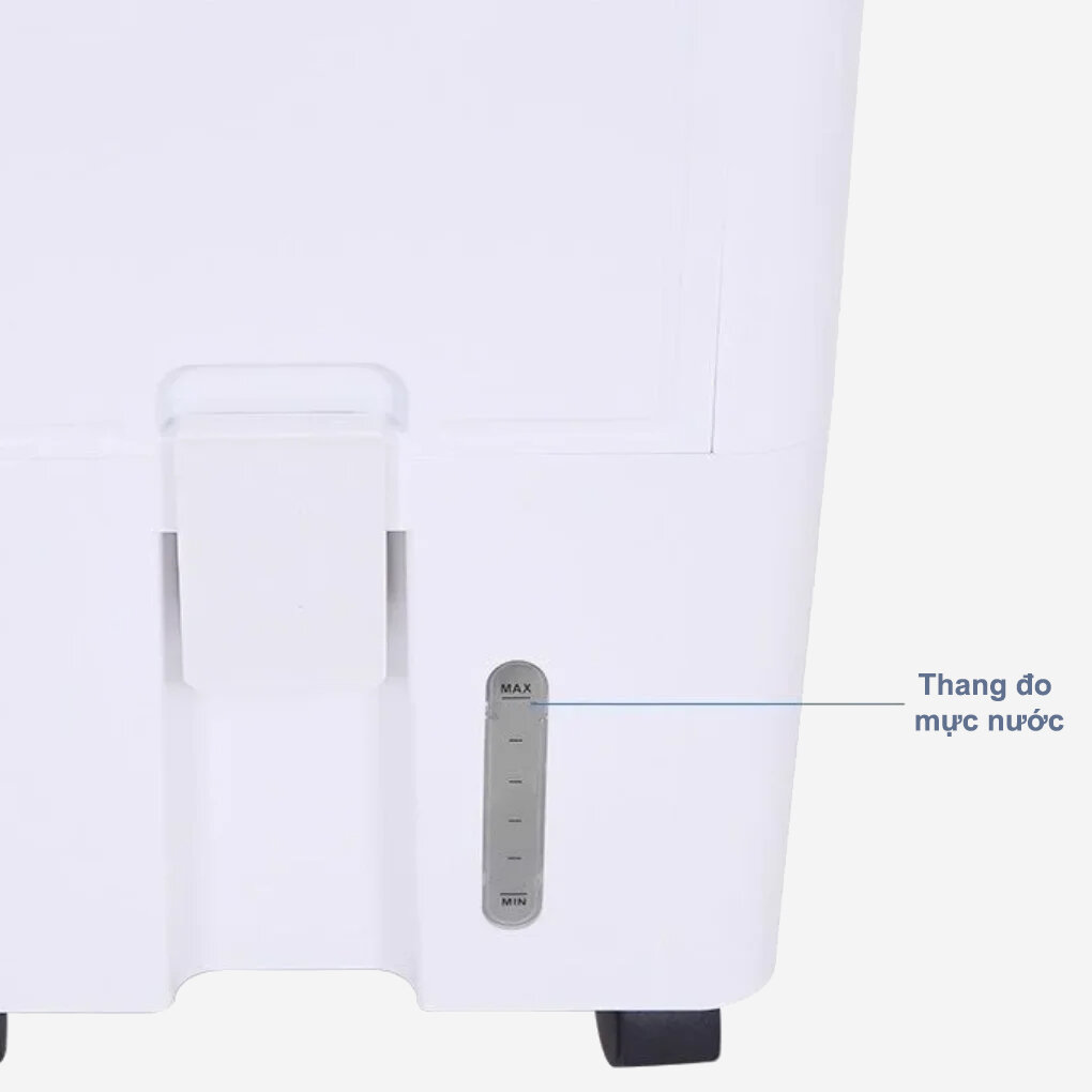 Mishio MK310 có thang đo mực nước trên bình chứa nước