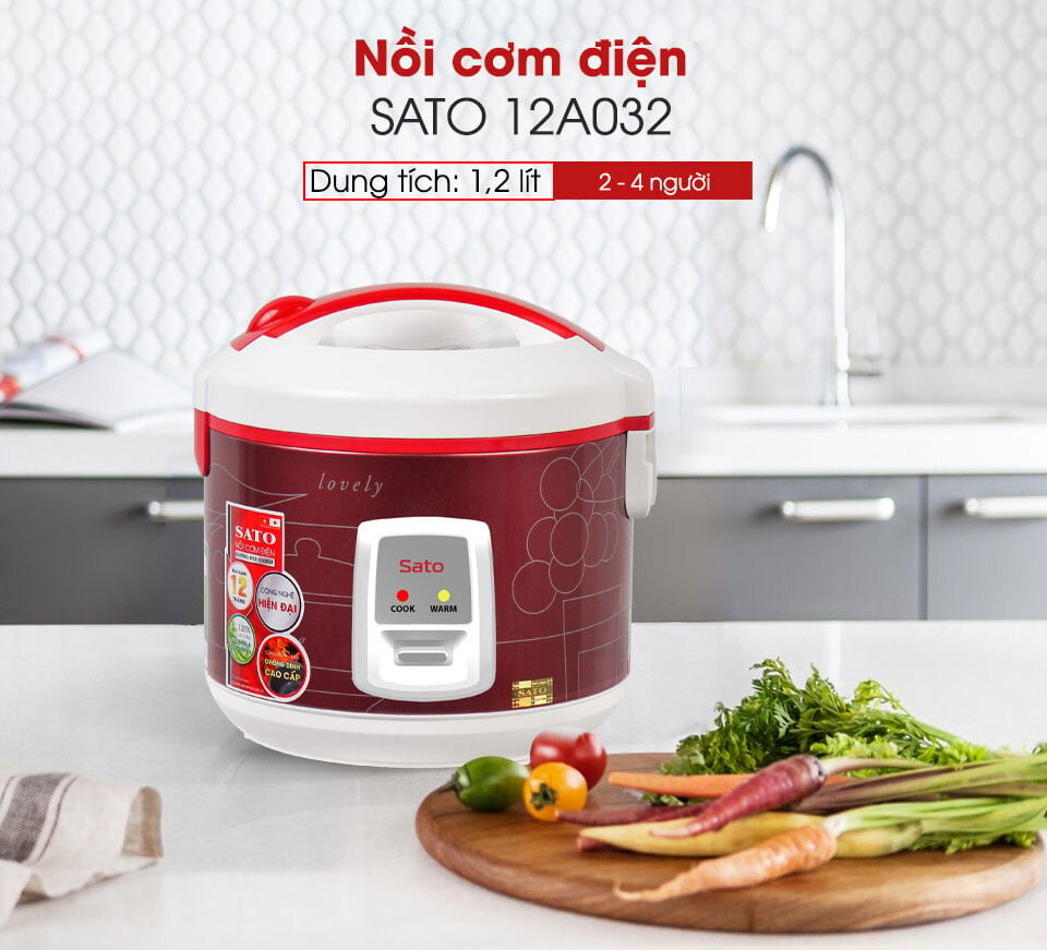 Nồi cơm điện Sato 12A032 1.2 lít Nồi cơm điện Sato 12A032 1.2 lít