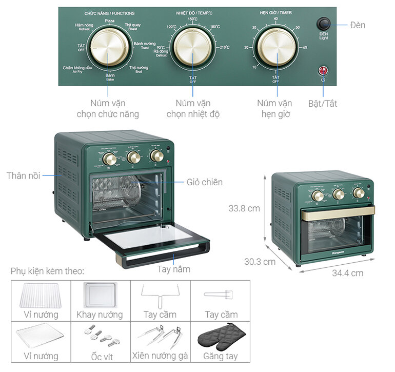 Lò chiên không dầu Kangaroo KG15AF2A