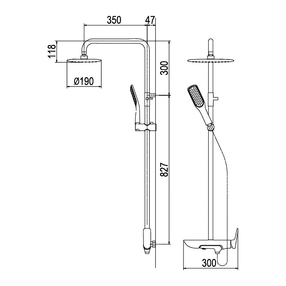 Bản vẽ kỹ thuật sen cây nóng lạnh Viglacera Platinum P.57.350