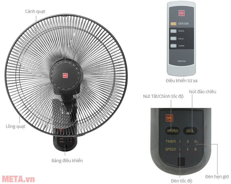 Quạt treo tường KDK M40M