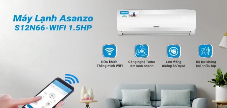 Các chế độ khác trên điều hòa Asanzo 12000 BTU 1 chiều S12N66