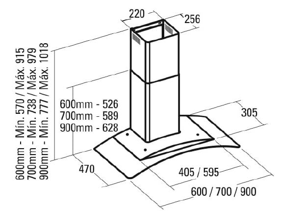 Kích thước của Cata C-700 GLASS/C  Cata C-700 GLASS/C