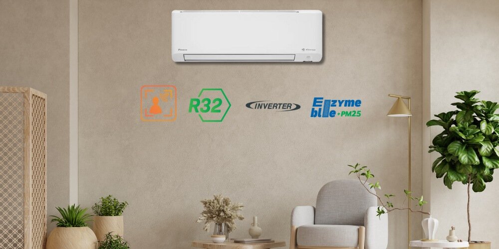 Máy Lạnh Daikin Inverter 1.5 Hp FTKY35ZVMV có thiết kế hình chữ nhật