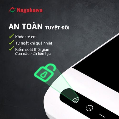 Bếp từ đơn Nagakawa NAG0712 có nhiều tính năng an toàn