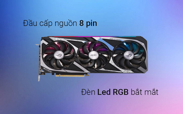 Card màn hình/ VGA Asus ROG Strix GeForce RTX 3050 8GB GDDR6 / Đầu cấp nguồn 8 pin