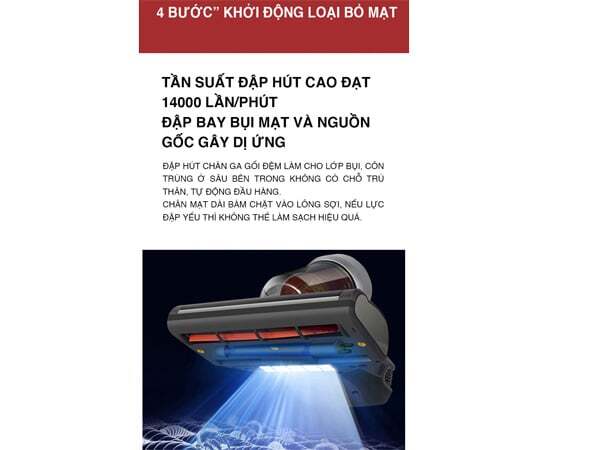 Tần suất hoạt động cao, tạo lực hút mạnh và nhanh loại bỏ không chỉ mạt mà còn là vị khuẩn, bụi Máy hút bụi trên giường Tiross TS9305