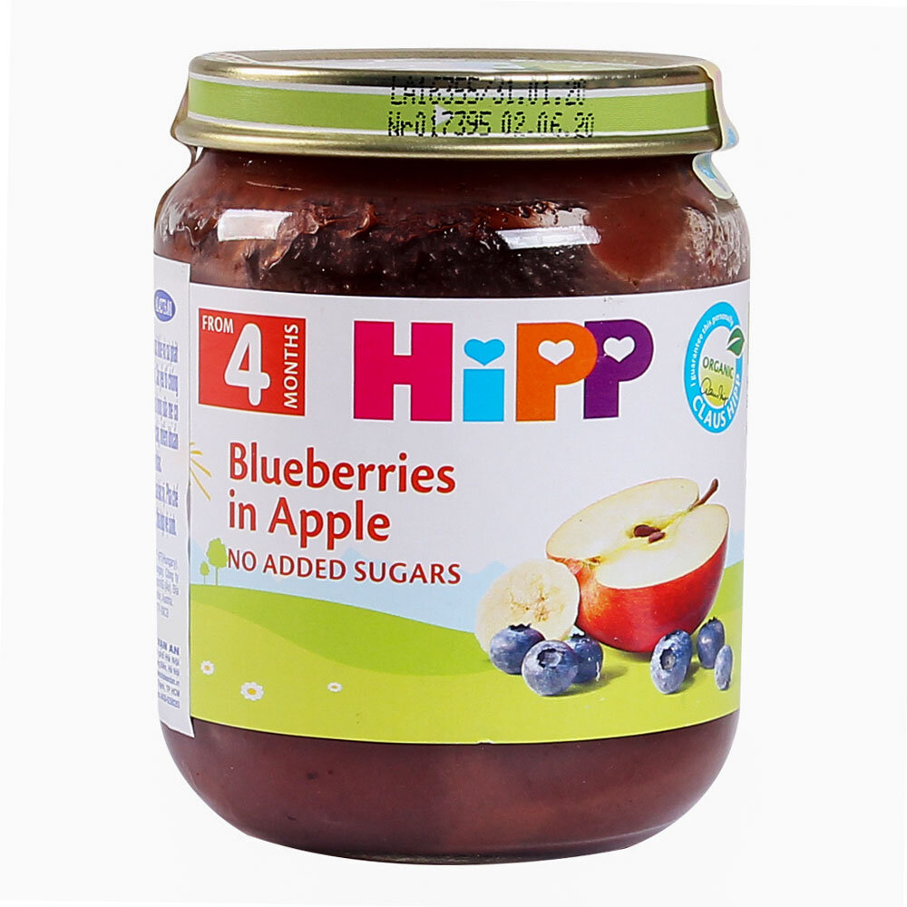  Dinh dưỡng đóng lọ Hipp Dâu tím, Táo tây 4273 (125g)