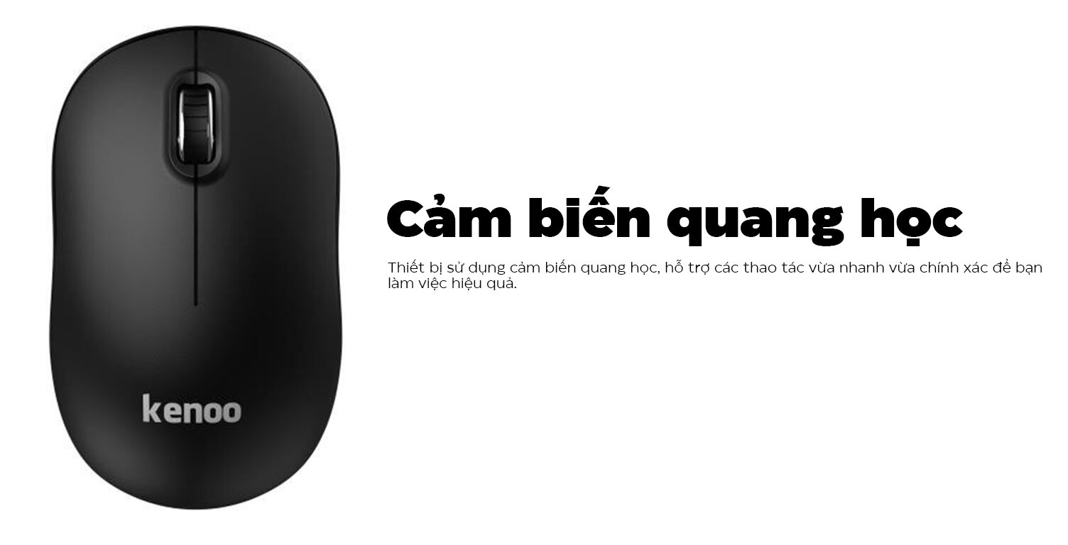 Chuột không dây Kenoo M104 Đen (USB)