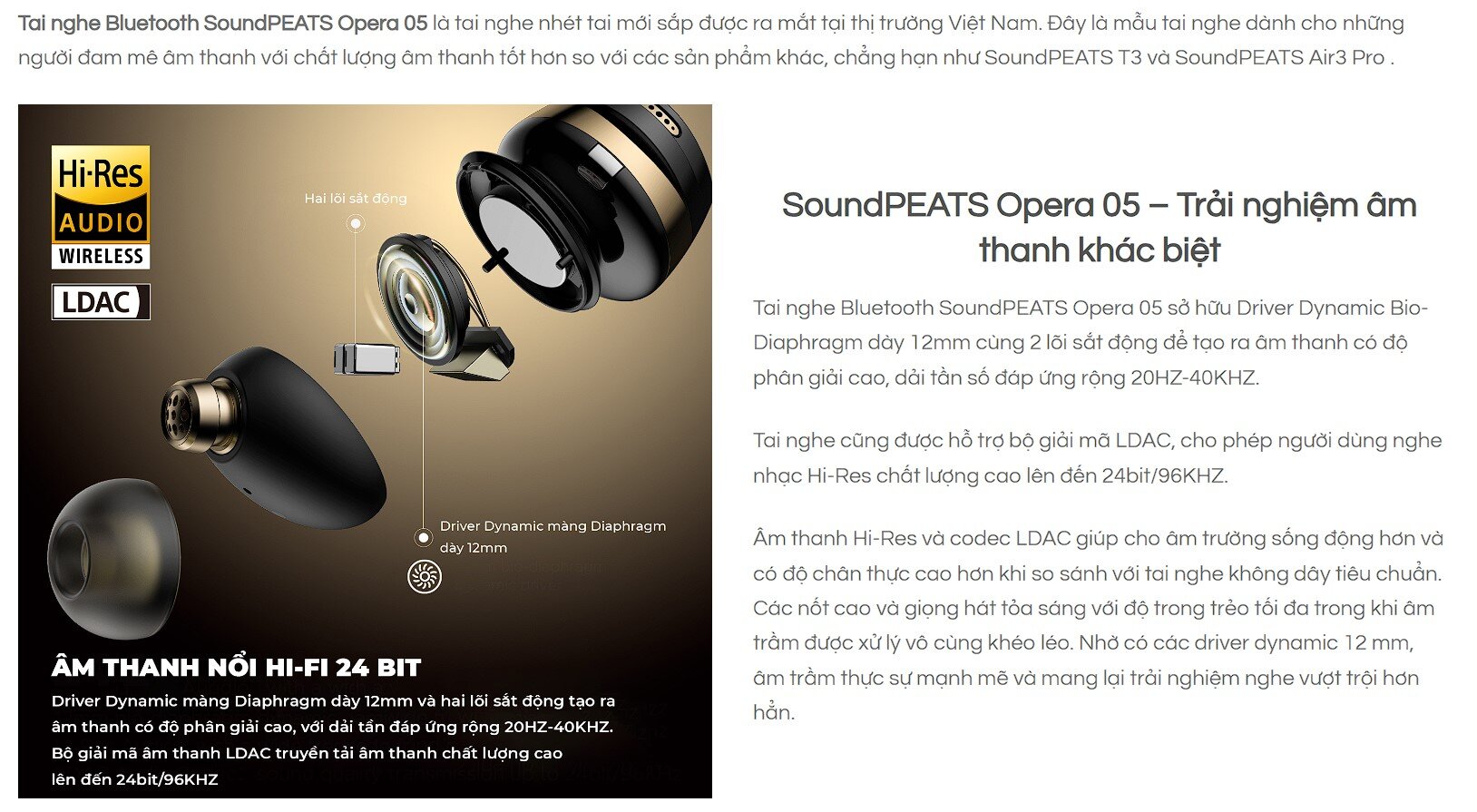Tai nghe Bluetooth Soundpeats Opera 05 Đen