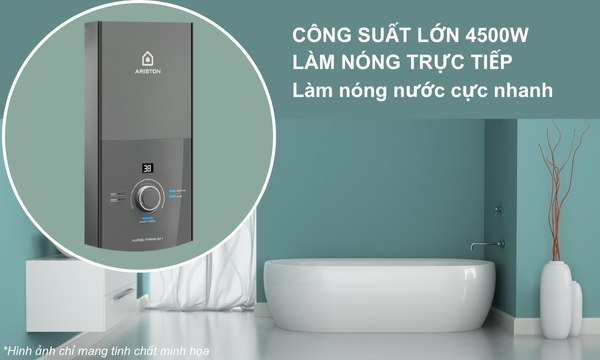 Bình nóng lạnh trực tiếp Ariston Aures Premium+ 4.5 không bơm 7 Máy nước nóng Ariston AURES Premium+ 4.5