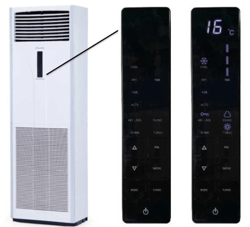 Điều hòa tủ đứng Daikin 1 chiều FVFC100AV1/RZFC100AV19 có bảng điều khiển hiện đại