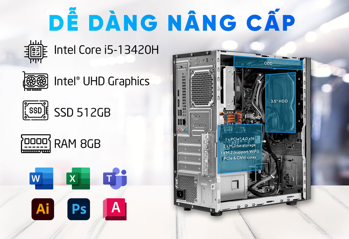 Máy tính để bàn Asus P500MV-13420H106W 