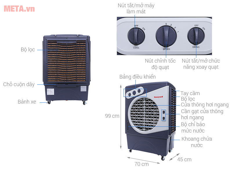 Quạt làm mát Honeywell CL60PM Quạt làm mát Honeywell CL60PM