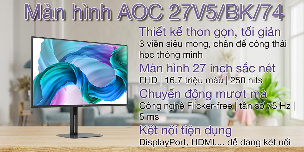 Màn hình AOC 27V5/BK/74 1