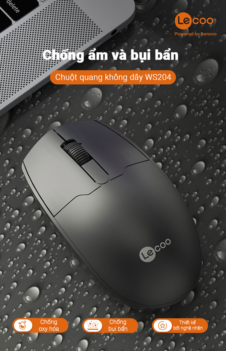 Chuột không dây Lecoo WS204 (USB)