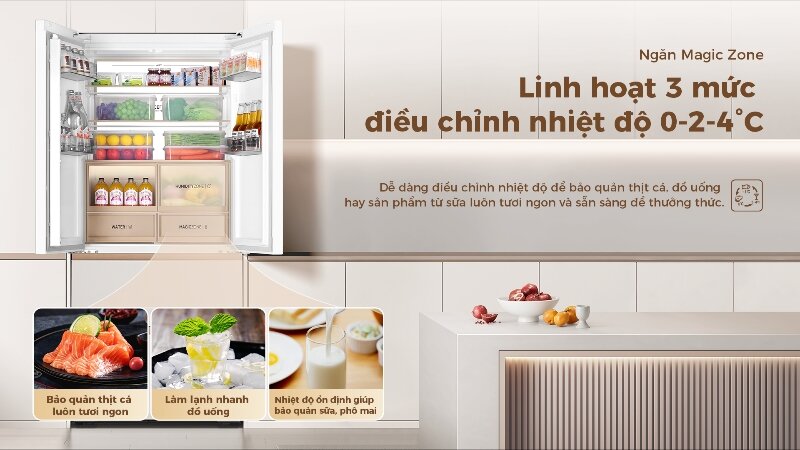 Tủ Lạnh Aqua Inverter 515 lít AQR-MA590XA(MC)U1