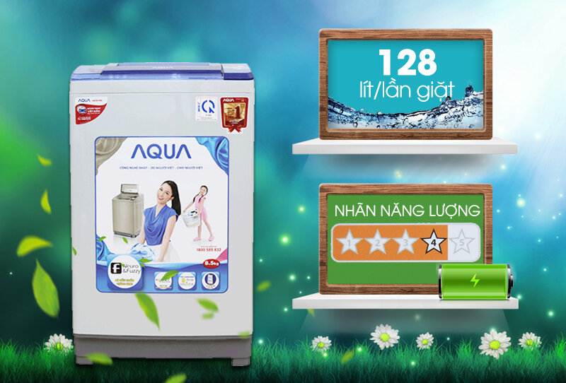 Với tính năng tiết kiệm điện và tiết kiệm nước, máy giặt Aqua AQW-S85ZT có thể giúp gia đình bạn giữ thêm được một khoản tiền tiết kiệm