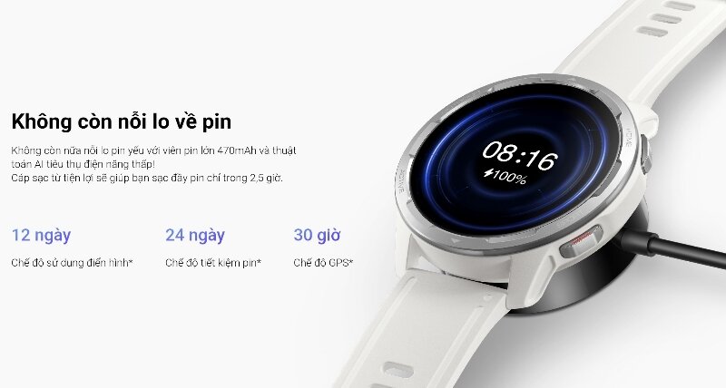 Đồng hồ thông minh Xiaomi S1 Active pin