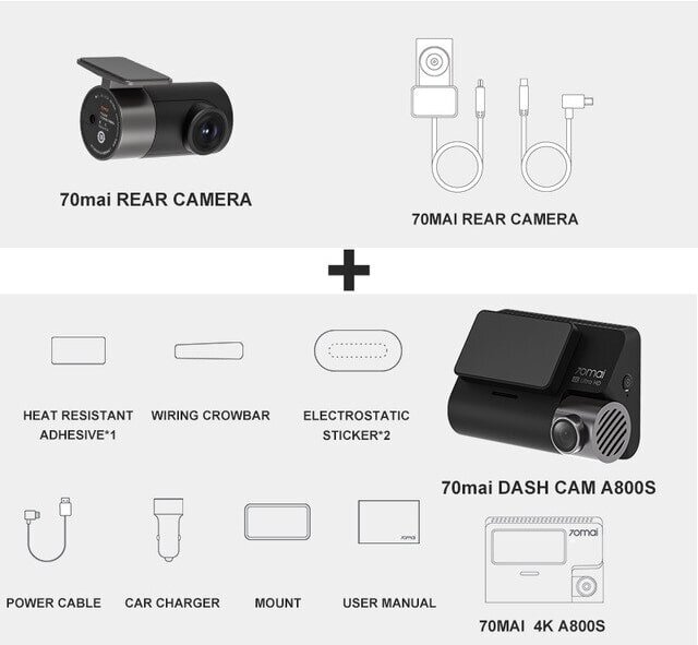 Camera hành trình Xiaomi 70Mai A800S (Full trước - sau)