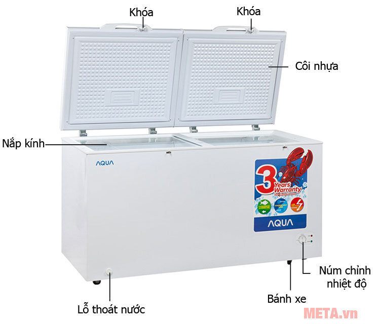 Tủ đông mát Aqua AQF-R390 255 lít 2 ngăn