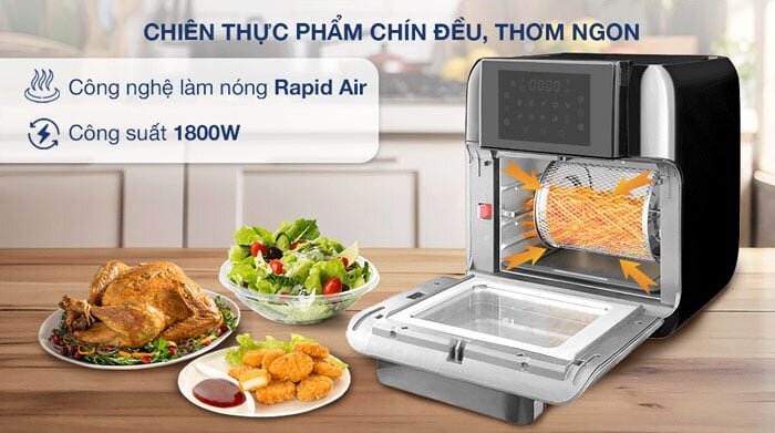 Nồi chiên không dầu Bluestone AFB-5888 còn được ứng dụng công nghệ Rapid Air hiện đại