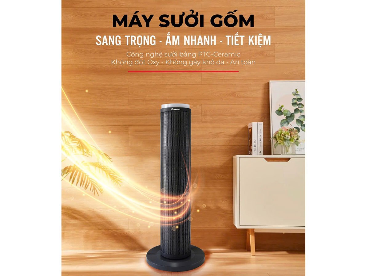Máy sưởi gốm Rapido RCH-2000SDB Máy sưởi gốm Rapido RCH-2000SDB