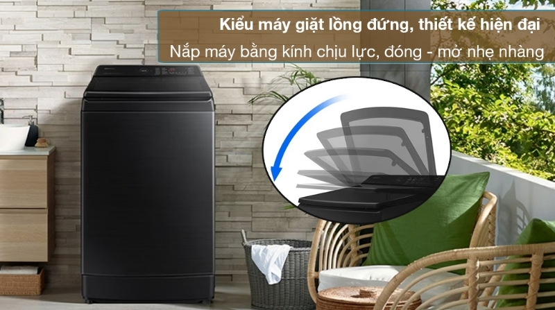 Máy giặt Samsung Inverter 14 kg WA14CG5745BVSV 3 máy giặt samsung WA14CG5745BVSV nắp máy giặt