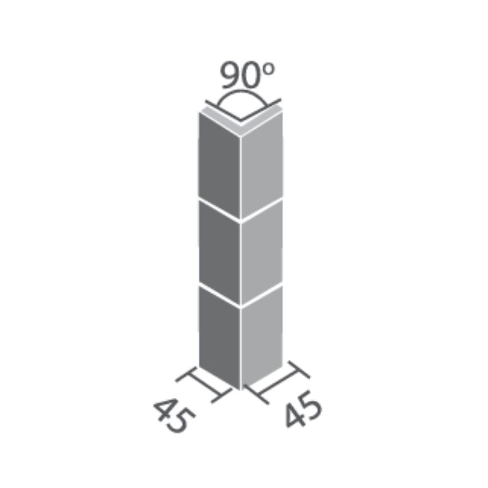 Kích thước gạch gạch góc hồ bơi 255/90-15 INAX-255/90-15/POL-B1,B2,B3