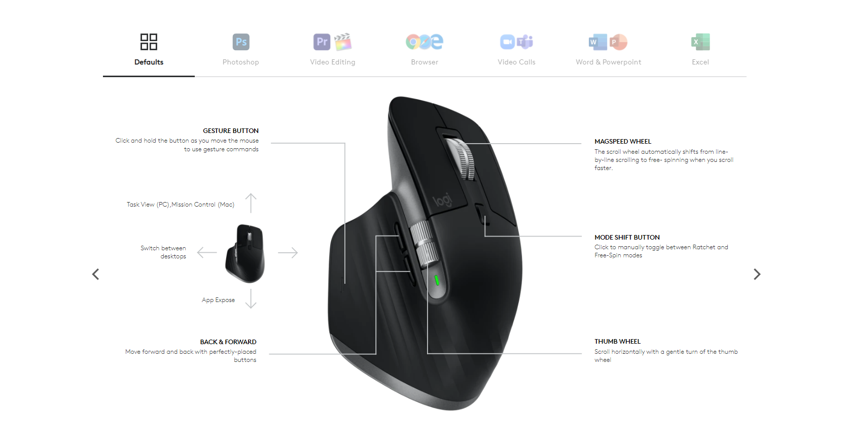 Chuột không dây Logitech MX Master 3 (MAC) (USB/Bluetooth/Đen) 4