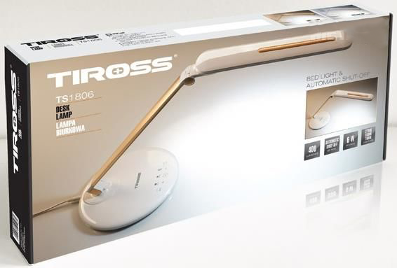 Đèn bàn cảm ứng ba màu ánh sáng Tiross 8W TS1806 màu sữa Đèn bàn cảm ứng ba màu ánh sáng Tiross 8W TS1806 màu sữa