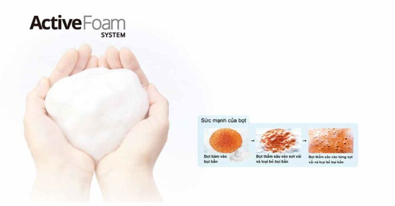 Máy giặt Panasonic 9kg inverter NA-129VG6WV2 công nghệ active foam