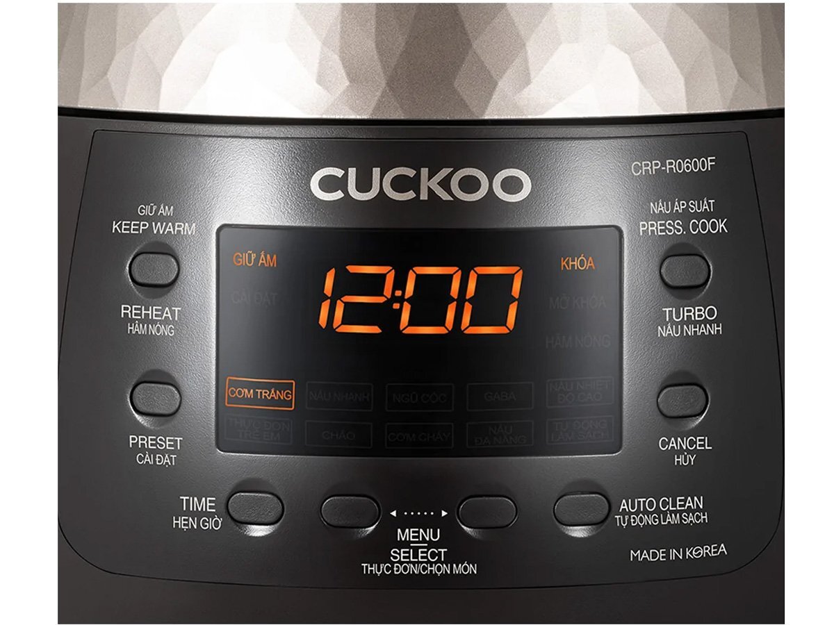 Màn hình hiển thị hiện đại Nồi cơm điện tử áp suất Cuckoo CRP-R0600F