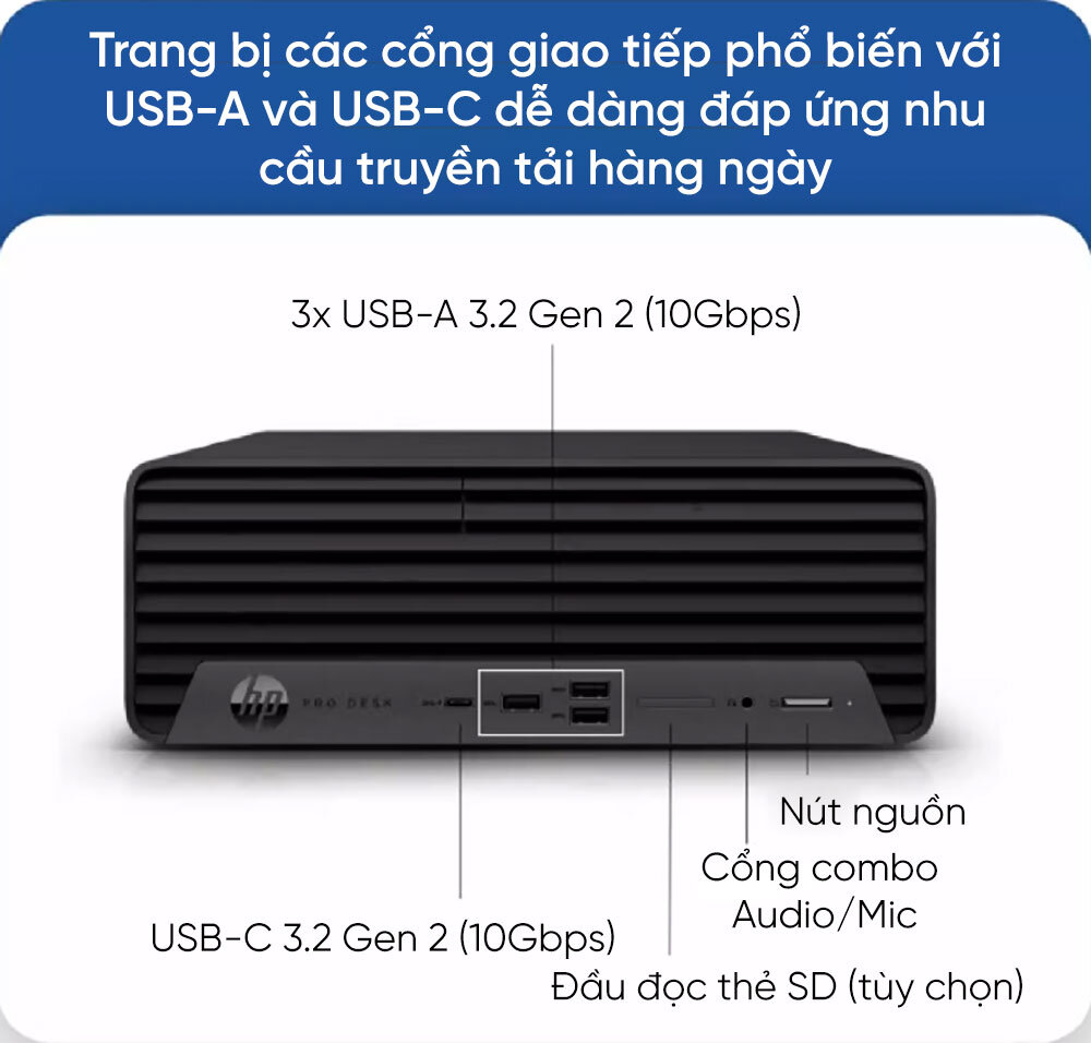  Cổng kết nối đa dạng PC HP Pro SFF 400 G9 8U8H6PA 