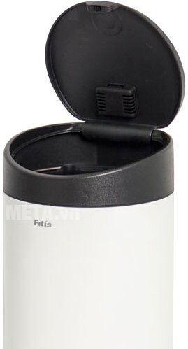 Thùng rác Inox nhấn tròn lớn Fitis RTL1-904 - 15L (trắng)