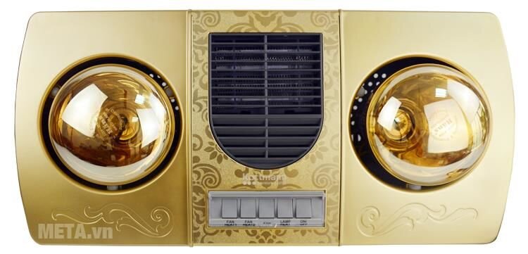 Đèn sưởi nhà tắm 2 bóng có thổi gió Kottmann K2B-HW-G