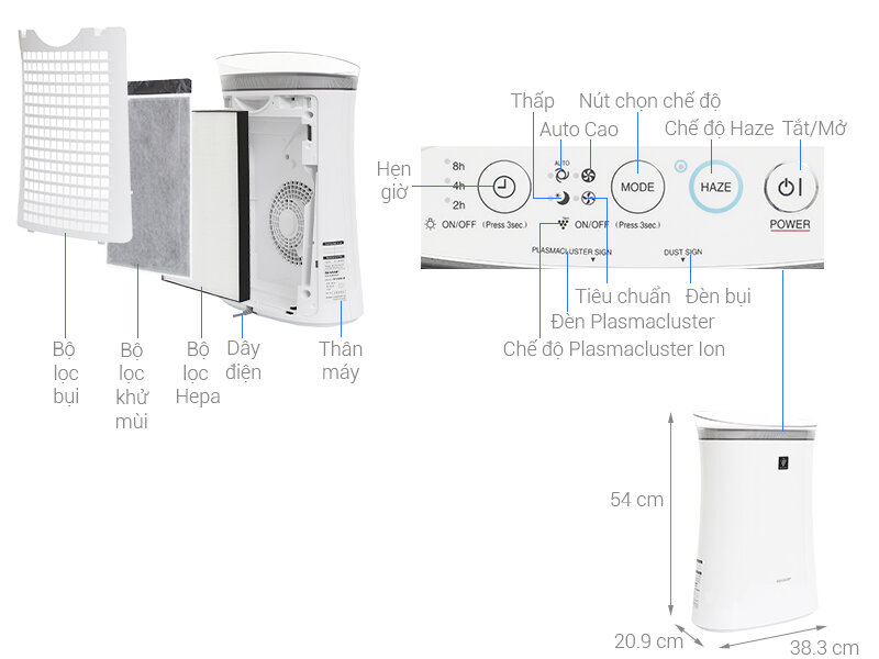 Máy lọc không khí Sharp FP-F40E-W Máy lọc không khí Sharp FP-F40E-W